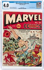 MARVEL MYSTERY COMICS #20 JUNE 1941 CGC 4.0 VG.