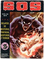 SOS #34 SPANISH HORROR COMIC BOOK COVER ORIGINAL ART.