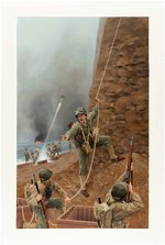 G.I. JOE 12" POINTE DU HOC ARMY RANGER D-DAY COLLECTION BOX ORIGINAL ART BY LARRY SELMAN.