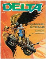 DELTA SPANISH SCI-FI MAGAZINE COVER ORIGINAL ART PAINTING, PENCILS AND MAGAZINE BY COLLS NADAL.