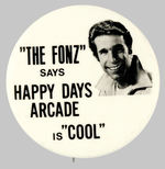 "THE FONZ" AD BUTTON.