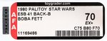 PALITOY STAR WARS: THE EMPIRE STRIKES BACK - BOBA FETT 41 BACK-B AFA 70 EX+.