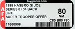 G.I. JOE: A REAL AMERICAN HERO - JINX SERIES 6/34 BACK AFA 80 NM.