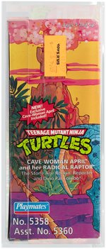 TEENAGE MUTANT NINJA TURTLES CAVE-TURTLE 2-PACK CAVE-WOMAN APRIL W/RADICAL RAPTOR AFA 75 EX+/NM.