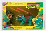 TEENAGE MUTANT NINJA TURTLES CAVE-TURTLE 2-PACK LEO W/DINGY DINO AFA 75+ EX+/NM.