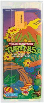 TEENAGE MUTANT NINJA TURTLES CAVE-TURTLE 2-PACK LEO W/DINGY DINO AFA 75+ EX+/NM.