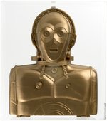 STAR WARS: RETURN OF THE JEDI - C-3PO COLLECTOR'S CASE DULL GOLD PROTOTYPE FIRST SHOT AFA 80+ NM.