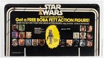 STAR WARS - GET A FREE BOBA FETT ACTION FIGURE 20 ACTION FIGURE! DISPLAY HEADER AFA 80 NM (STICKER OVER FIRING ROCKET).