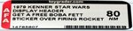 STAR WARS - GET A FREE BOBA FETT ACTION FIGURE 20 ACTION FIGURE! DISPLAY HEADER AFA 80 NM (STICKER OVER FIRING ROCKET).