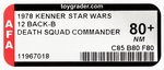 STAR WARS - DEATH SQUAD COMMANDER 12 BACK-B AFA 80+ NM.