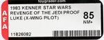 STAR WARS: REVENGE OF THE JEDI - LUKE SKYWALKER (X-WING FIGHTER PILOT) PROOF CARD AFA 85 NM+.