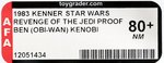 STAR WARS: REVENGE OF THE JEDI - BEN (OBI-WAN) KENOBI PROOF CARD AFA 80+ NM.