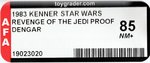 STAR WARS: REVENGE OF THE JEDI - DENGAR PROOF CARD AFA 85 NM+.