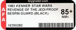 STAR WARS: REVENGE OF THE JEDI - BESPIN SECURITY GUARD (BLACK) PROOF CARD AFA 85+ NM+.