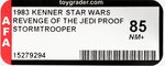 STAR WARS: REVENGE OF THE JEDI - STORMTROOPER PROOF CARD AFA 85 NM+.