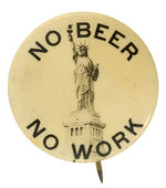 STATUE OF LIBERTY CLASSIC REAL PHOTO BUTTON AGAINST PROHIBITION.