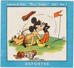 DISNEY SPORTS SPANISH COLOR/PAINT BOOK WITH COLORED PROOF PAGES.