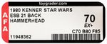 STAR WARS: THE EMPIRE STRIKES BACK - HAMMERHEAD 21 BACK-A AFA 70 EX+.