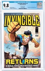 INVINCIBLE RETURNS #1 APRIL 2010 CGC 9.8 NM/MINT (LARSEN VARIANT COVER).