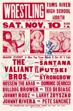 MULTI-SIGNED 1979 PROFESSIONAL WRESTLING POSTER (IVAN PUTSKI, VALIANT BROTHERS, TED DIBIASE, PRE-IRON SHEIK).