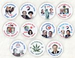 2000 THIRD PARTY PRESIDENTIAL NOMINEE (11) BUTTONS INCLUDING NINE JUGATES.