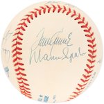 MLB 300 WIN/3,000 STRIKEOUTS CLUB BASEBALL SIGNED BY 8 HOF MEMBERS.