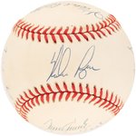 MLB 300 WIN/3,000 STRIKEOUTS CLUB BASEBALL SIGNED BY 8 HOF MEMBERS.