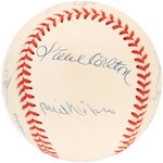 MLB 300 WIN/3,000 STRIKEOUTS CLUB BASEBALL SIGNED BY 8 HOF MEMBERS.