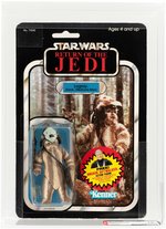 STAR WARS: RETURN OF THE JEDI - LOGRAY (EWOK MEDICINE MAN) 77 BACK-B AFA 75 EX+/NM (CLEAR BLISTER).