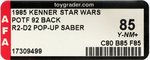 STAR WARS: THE POWER OF THE FORCE - ARTOO-DETOO (R2-D2) POP-UP LIGHTSABER 92 BACK AFA 85 Y-NM+.