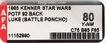 STAR WARS: THE POWER OF THE FORCE - LUKE SKYWALKER (BATTLE PONCHO) 92 BACK AFA 80 Y-NM.