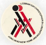 STONEWALL INN REVOLT 14TH ANNIVERSARY BUTTON FROM 1983 LIBERATION DAY.