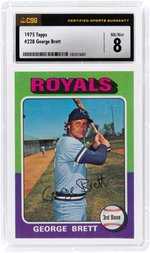 1975 TOPPS #228 GEORGE BRETT (HOF) ROOKIE CARD CSG 8 NM/MINT.