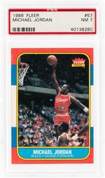 1986-87 FLEER #57 MICHAEL JORDAN (HOF) ICONIC ROOKIE CARD PSA 7 NM.