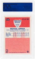 1986-87 FLEER #57 MICHAEL JORDAN (HOF) ICONIC ROOKIE CARD PSA 7 NM.