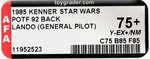 STAR WARS: THE POWER OF THE FORCE - LANDO CALRISSIAN (GENERAL PILOT) 92 BACK AFA 75+ Y-EX+/NM.