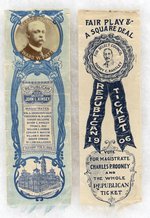 PHILADEPHIA 1905 AND 1906 LARGE RIBBONS FOR CITY COUNCIL CANDIDATES.