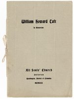 "WILLIAM HOWARD TAFT/IN MEMORIAM/ALL SOUL'S CHURCH" D.C. 1930 FUNERAL PROGRAM.