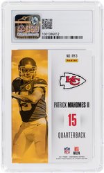 2017 PANINI CONTENDERS #RY-3 ROOKIE OF THE YEAR CONTENDERS PATRICK MAHOMES II ROOKIE CARD CSG 9 MINT.