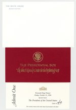 BILL CLINTON 1994 INVITATION TO JFK CENTER PRESIDENTIAL BOX PLUS KENNEDY-KING DINNER TICKET.