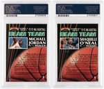 1992-93 STADIUM CLUB MEMBERS ONLY FACTORY CARD SET WITH PSA GRADED JORDAN & SHAQ BEAM TEAM CARDS.