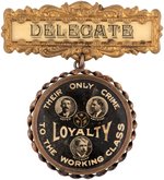 WESTERN FEDERATION OF MINERS HAYWOOD, MOYER & PETTIBONE 1906 LABOR BADGE.