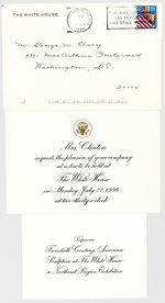 MRS. CLINTON'S WHITE HOUSE INVITATION TO TEA AND EXHIBITION.