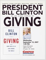 BILL CLINTON POST PRESIDENCY 4 PERSONAL APPEARANCE ITEMS FOR HIS BOOK "GIVING-HOW EACH OF US CAN CHANGE THE WORLD".