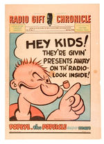 POPEYE/POPSICLE "RADIO GIFT CHRONICLE" PREMIUM PAPER.