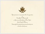 INVITATION TO F.D.R. 's INAUGURATION AS GOVERNOR OF NEW YORK JAN. 1, 1929.