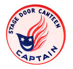 RARE, LARGE STAGE DOOR CANTEEN "CAPTAIN" OFFICERS BUTTON.