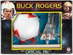 BUCK ROGERS IN THE 25TH CENTURY HELMET, STARFIGHTER AND OFFICIAL PIN IN BOX.