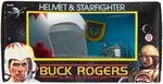 BUCK ROGERS IN THE 25TH CENTURY HELMET, STARFIGHTER AND OFFICIAL PIN IN BOX.