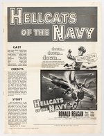 RONALD REAGAN 1957 COLUMBIA PICTURES PRESSBOOK FOR HELLCATS OF THE NAVY.